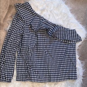 Off the Shoulder J Crew Gingham Top